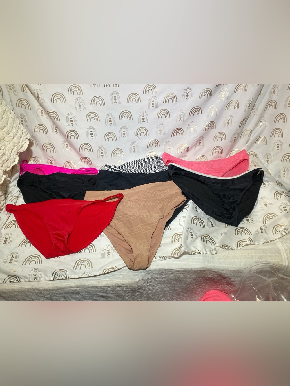 wonder nation Women's Swim Bottoms Multi-Color (Black, Red, Pink, Tan)